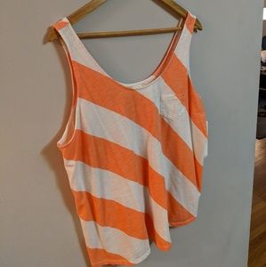 Diagonal striped neon coral tank